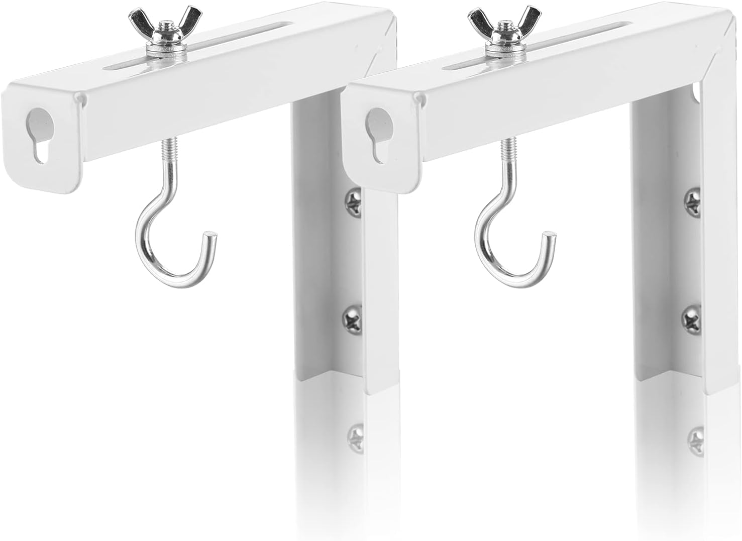 XTECTORVIEW Universal L Shaped Wall Hangers for Hanging Projector Screen, L Bracket Comes with Hook and Screws, Adjustable, 11 Inch Length (Weight Capacity 20 Kg) Color-White-image-37
