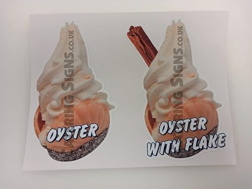 Oyster Whippy Ice Cream Sticker Set - 15cm vinyl die cut decals