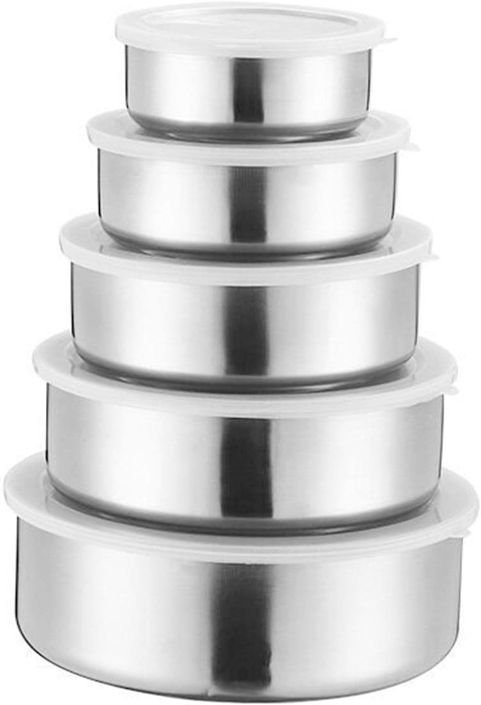 Faddare Mixing Bowls Set 5 Pcs, Stainless Steel Metal Bowl