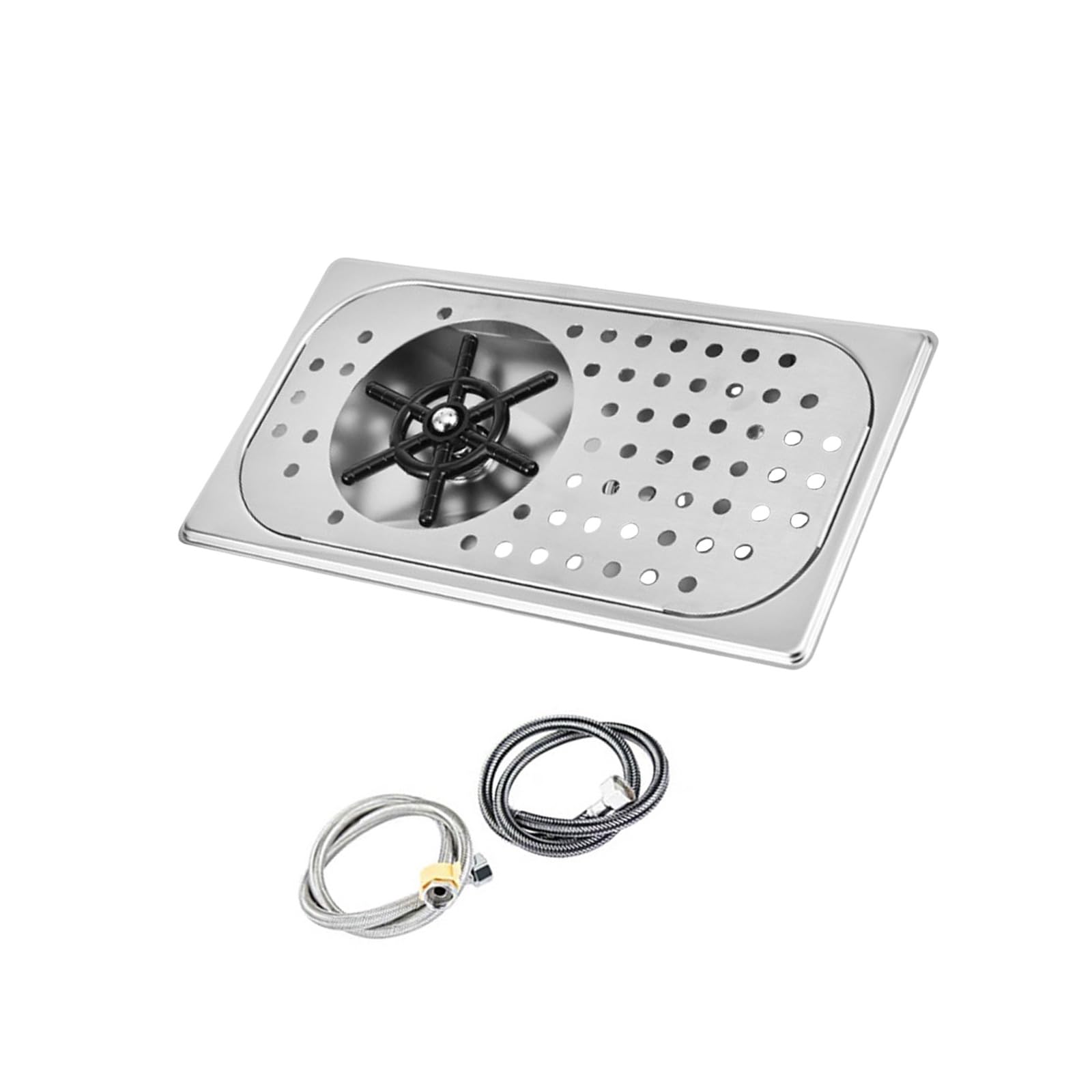 Beverage Rinse Tray Stainless Steel Embedded Drain Insert for Cup Rinser Setups, Coffee Counters, and Sinkside Use Cup Rinser Tray Glass Drip Rinse Station Stainless Steel Drain Insert Coffee Counter