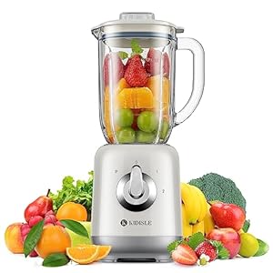 Retro Blenders for Kitchen, 34oz Glass Jar, 700W Smoothie Blender for Shakes and Smoothies, 3 Adjustable Speed for Milkshake, Ice Crush, Puree and Frozen Fruit, White