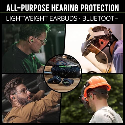 ISOtunes Free 2.0 Bluetooth Hearing Protection Earbuds - 25 dB NRR OSHA Approved Earbuds, Wireless Bluetooth Earplug Headphones for Work