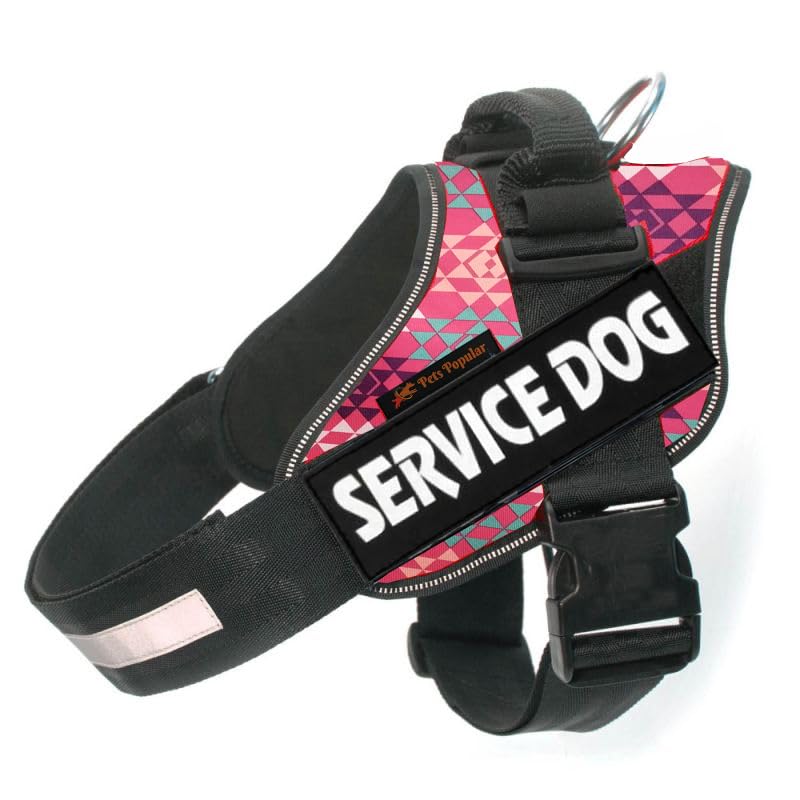 The Pets Popular Service Dog No Pull Reflective and Adjustable Comfortable Harness with for Dogs (X-Large, Red Print) (B0CTJ5P7HD) Amazon Price History, Amazon Price Tracker