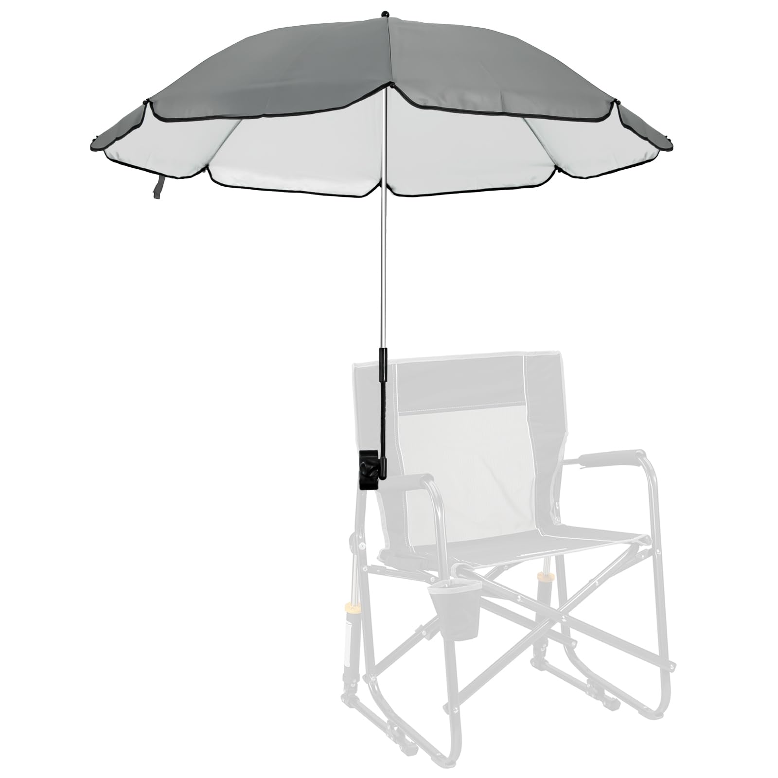 Chair Canopy Umbrella Compatible with GCI - Sunshade Attachment, Portable Umbrella for Beach Chair, with Adjustable Clamp and Easy to Install, Sun Protection for Outdoor, Beach, Camping Chairs-image-48