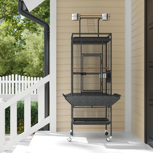 Garvee 61in Large Bird Cage, Metal Bird Cage with Bird Playground, Rolling Parrot Cage with Feeding Accessories, Large Parakeet cage for Parrots, Para