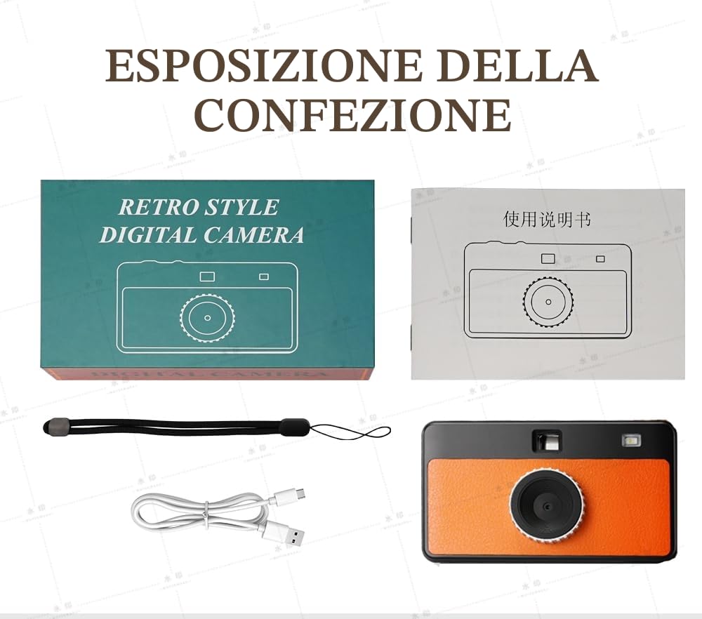 Fotocamera digitale in stile retrò senza schermo da 8,0 MP con filtro e videocamera vintage 1080p