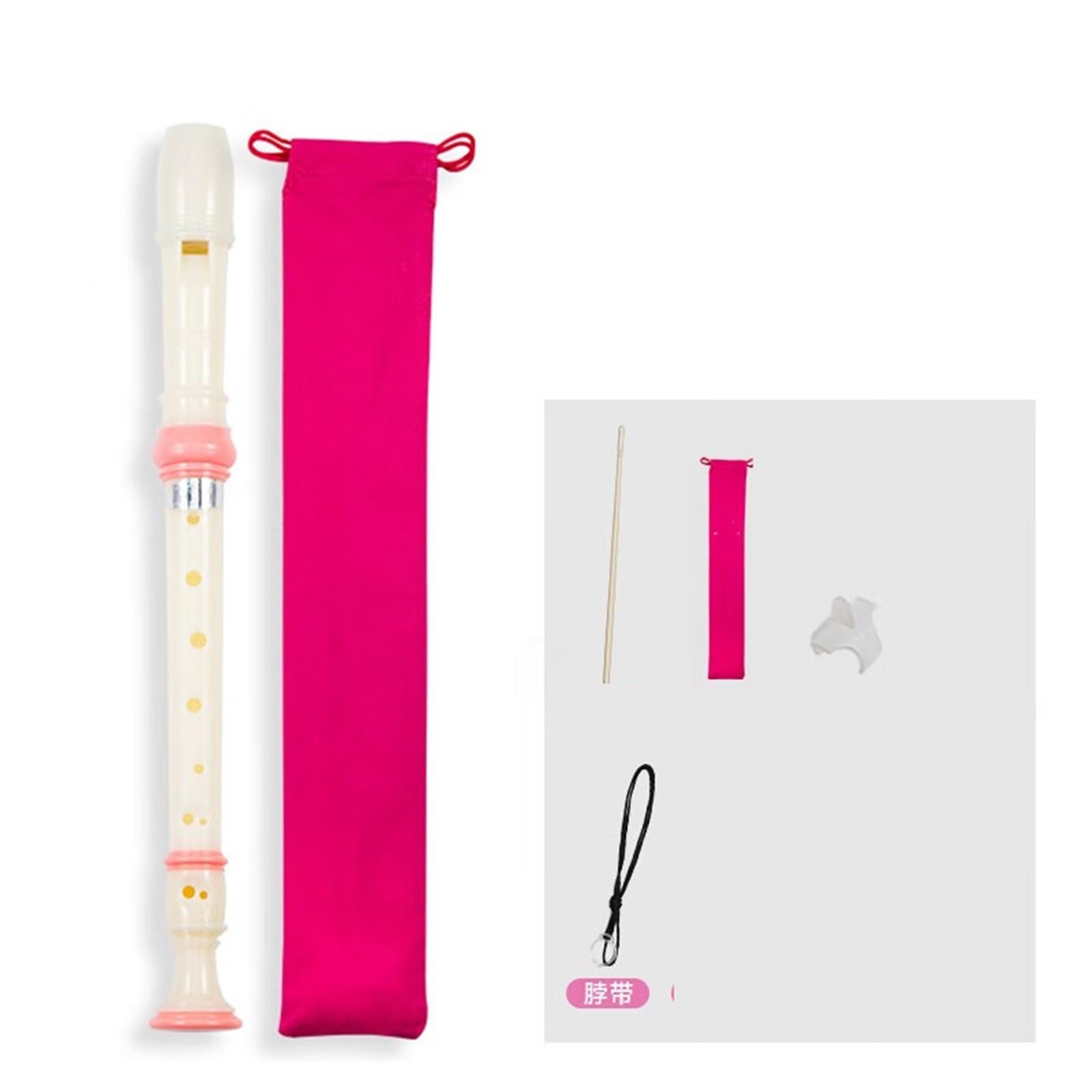 Flauto Dolce A 8 Fori (Soprano C) Strumento A Fiato In Stile Tedesco Adatto Ai Principianti Flauto Dolce In Legno(Pink)