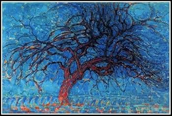 絵画　油絵　ピエト・モンドリアン　アート Amazon.co.jp: ピエト・モンドリアンの絵画「赤い木の夕暮れ」 ﹣フル