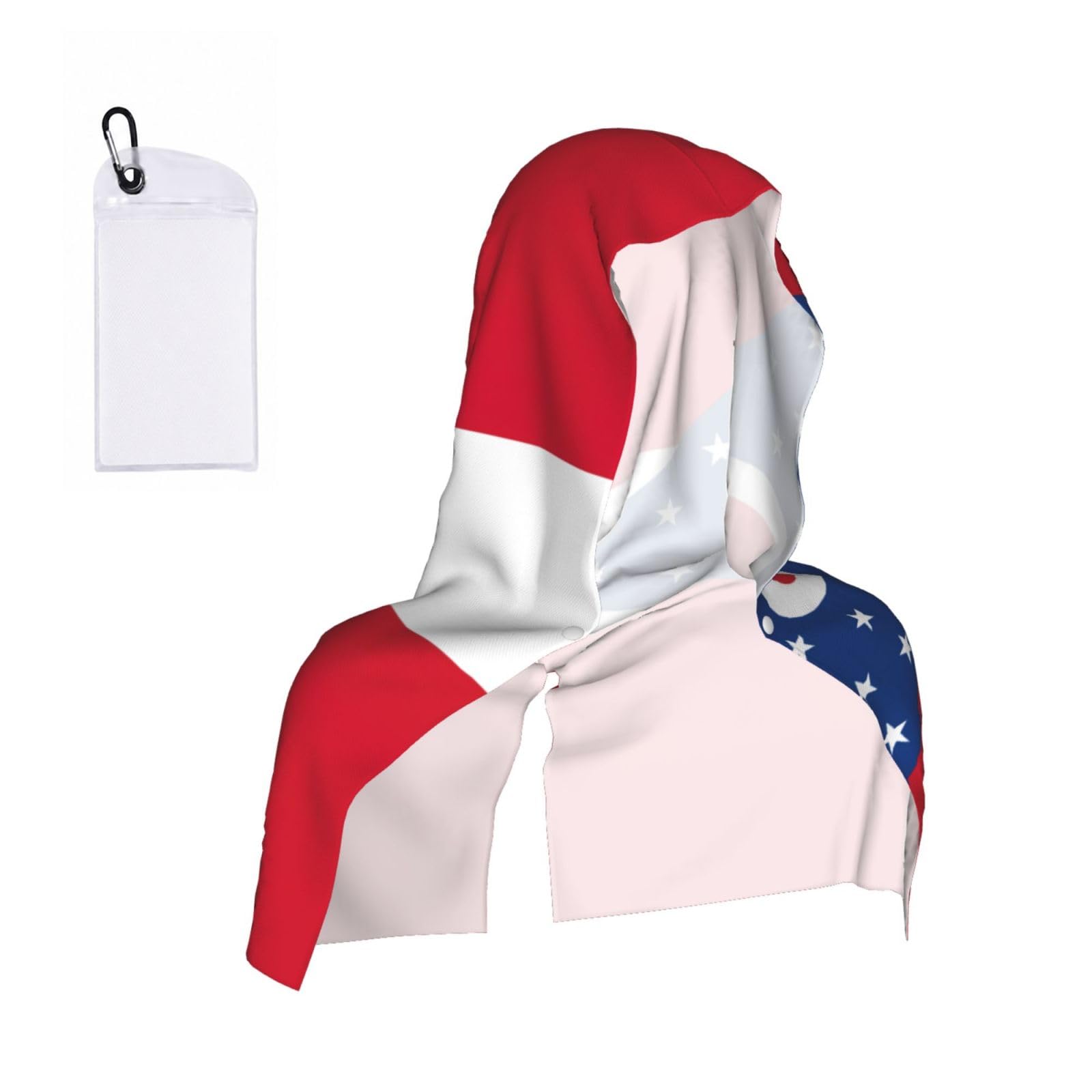 DUWAA Ohio State Flag Print Cooling Hooded Sports Towel, 30×60cm Quick Drying Summer Cool Head Wrap For Neck And Face