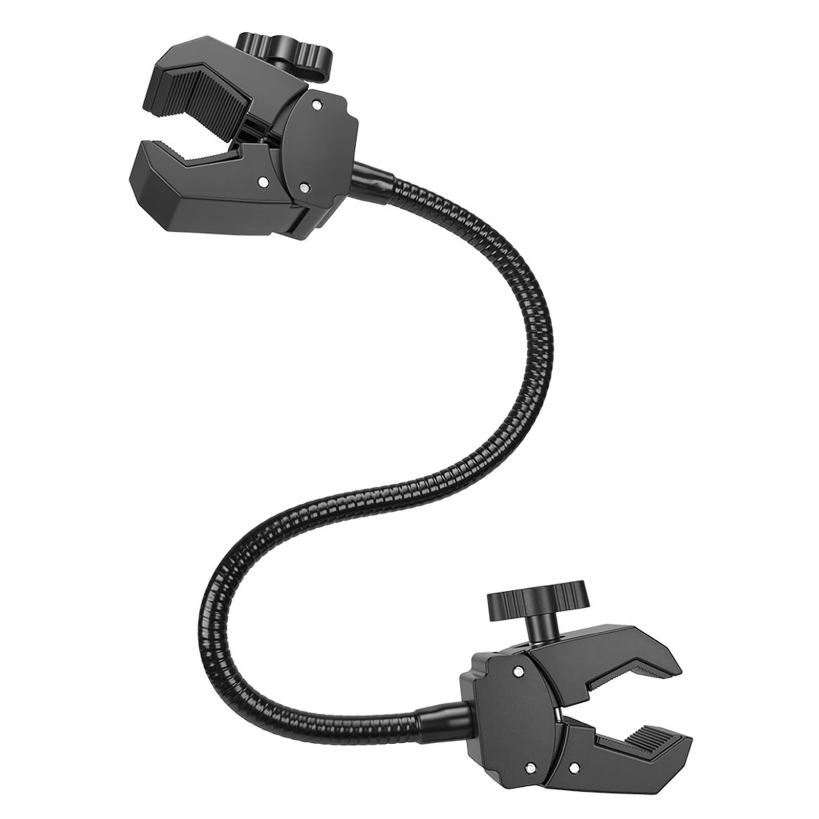 Universally Heavy Duty Flexible Arm Clamp for Photography Video Equipment and Outdoor Mounting Applications Strong Hold Metal Double Clamp Flexible Arm Photography Light Stand