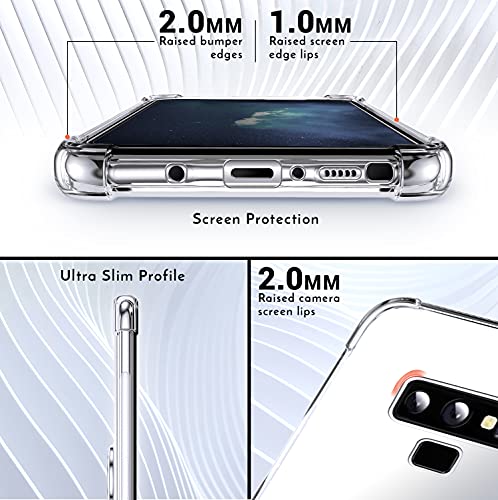 Shields Up For Galaxy Note 9 Case, Samsung Note 9 Case, Minimalist Wallet Case With Card Holder And Ring Kickstand/Stand, [Drop Protection] Slim Protective Cover For Samsung Galaxy Note 9 - Clear #TOP2