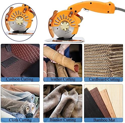 Adjustable Speed Electric Rotary Cutter - 40mm Round Knife Fabric Scissors for Multilayer Leather & Fabrics Cutting Machine, 110C