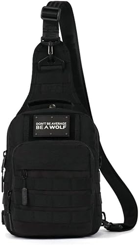 WOLFpak 9L Tactical Sling Bag |Concealed Carry CCW Backpack |Military Crossbody EDC Daypack Molle Chest Shoulder Pack for Hiking, Travel, Work |