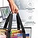 Handy Laundry Clear Tote Bag - Zipper Closure, Long Shoulder Strap, Fabric Trimming. (Black)
