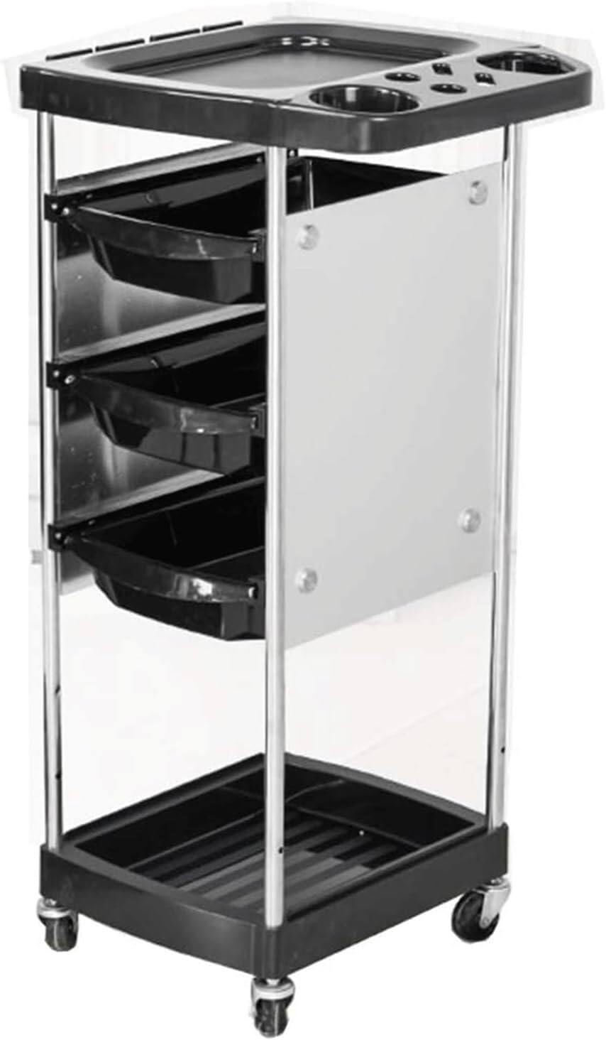 SSDDLZEQ Mobile Salon Station, Salon Trolley 3 Drawer Salon Rolling Cart Stainless Steel Salon Cart With Casters Salon Trolley Cart For Beauty Trolley Cart