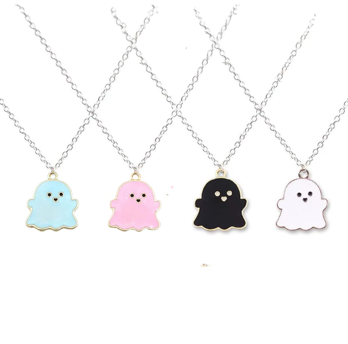 Pingyongchang 4Pcs Ghost Pendant BFF Necklaces Halloween for Women Girl Men Best Friend Lovely Ghost Enamel Charm Chokers Gift Couple Memorial Necklace Jewelry Costume, Metal, No Gemstone (B0BBQVBSPL) Amazon Price History, Amazon Price Tracker