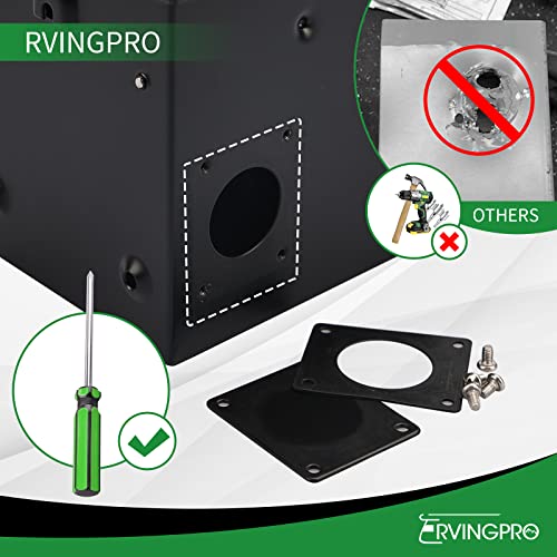 Rvingpro 50 Amp 125/250 Volt Rv/Ev Power Outlet Box Pre-Drilled, Enclosed Lockable Weatherproof Outdoor Electrical Nema 14-50R Receptacle Panel, Etl Listed, With Padlock, Black #TOP1