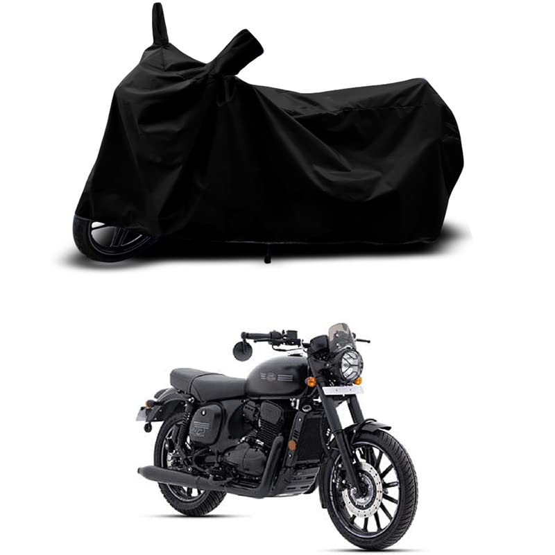 Image of 100% Scratchproof /UV-Rays /Heat Protection /Birds Dropping /Water Resistant /Dust Proof /Waterproof /Full Bike Scooty Two Wheeler Body Cover Compatible for Jawa 42 2.1 STD All Varients[Black]