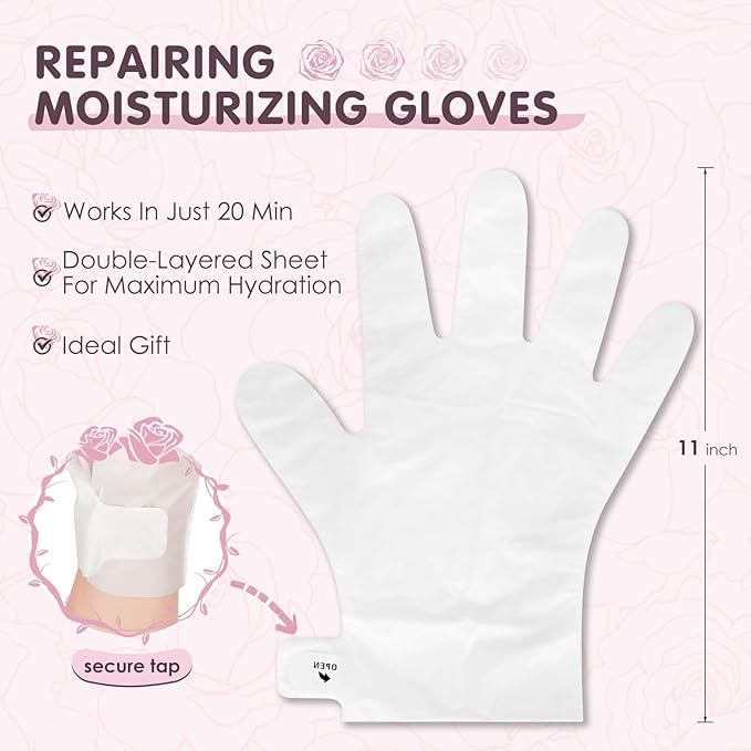 NIYANETAIL Hand Mask Moisturizing Gloves with Shea Butter – Hydrating & Exfoliating Hand Treatment for Dry, Cracked, Rough Hands – Hand Peel Mask for Men & Women 3
