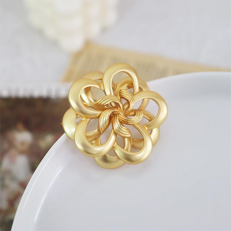 Gold Bow Brooch Pins for Women Ladies Yellow Flower Bow Broach Collar Suit Dress Clothing Accessories Birthday Holiday Fashion Jewelry Gifts3