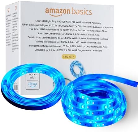 Amazon Basics Tira de luz LED inteligente de 5 m, RGBW, funciona ...