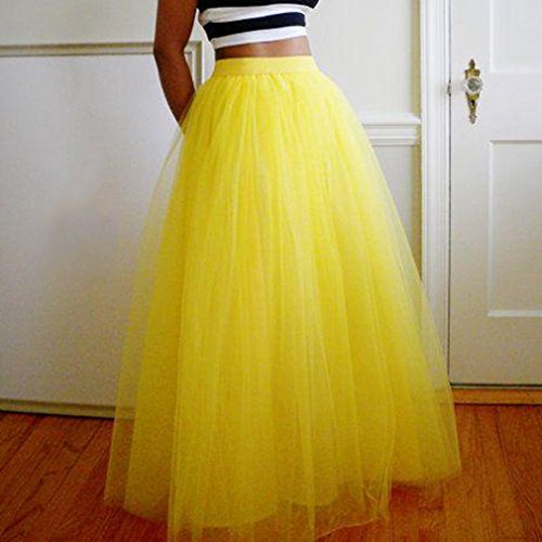 Wedding Planning Women's Yellow Long Tiered Tulle Bouffant Skirt2