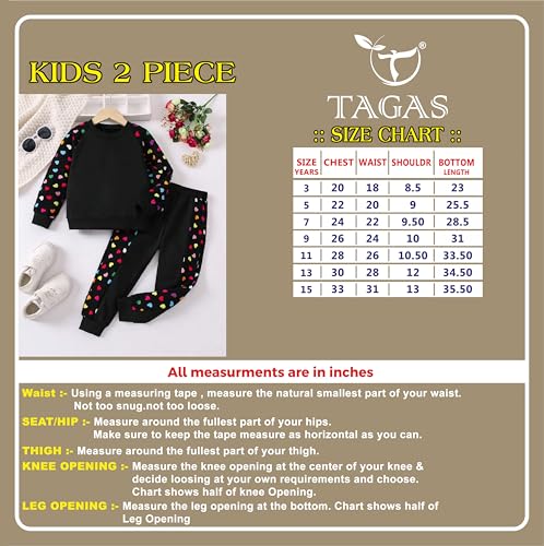 Image of Tagas Girl's 2 Piece Outfits Heart Print Long Sleeve Crewneck |||| Two-Piece Set FOR GIRLS ||girls dress||(GTP-75)