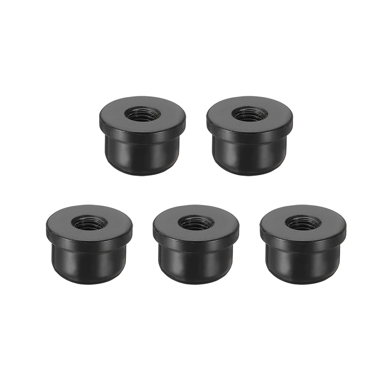 PATIKIL Lamp Finials Caps, Solid Tapped 1/4-27 Thread for Lamp Shade Holder Harp Top Black Pack of 5