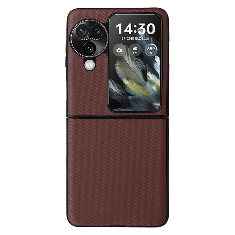 SkyTree Slim Case Compatible with Oppo Find N3 Flip 5G, Premium Thin Hard PC Leather Case Cover for Oppo Find N3 Flip 5G – Brown SkyTree Slim Case Compatible with Oppo Find N3 Flip 5G, Premium Thin Hard PC Leather Case Cover for Oppo Find N3 Flip 5G – Brown