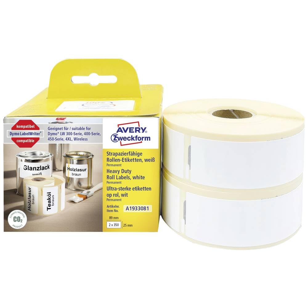 Avery-Zweckform A1933081 Labels Roll 89X25mm Film White 1 Set