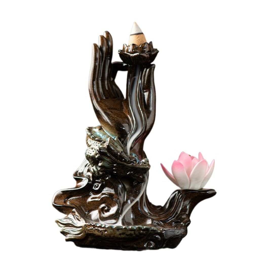 Brûleur d'encens dragon et lotus pour vos séances de yoga et méditation