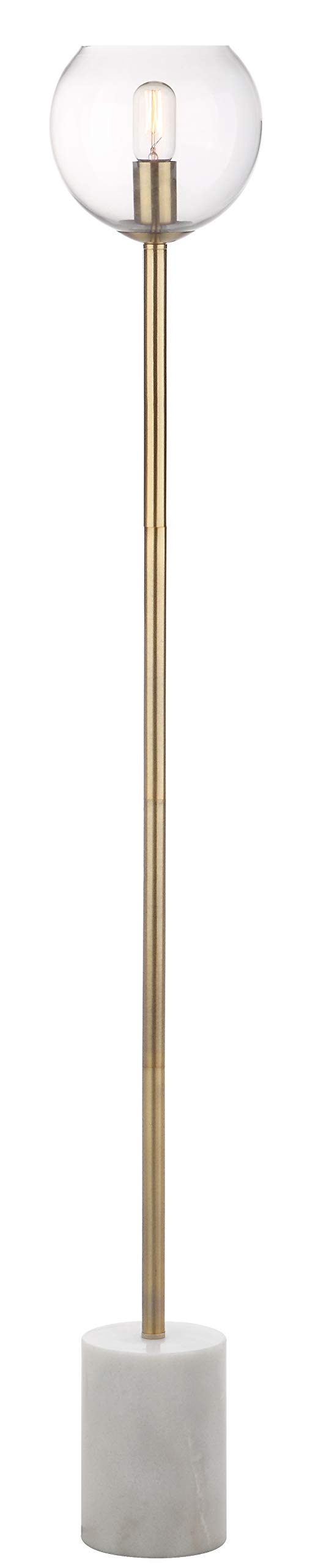 Safavieh Lighting Collection Bradley White and Brass Gold Floor Lamp