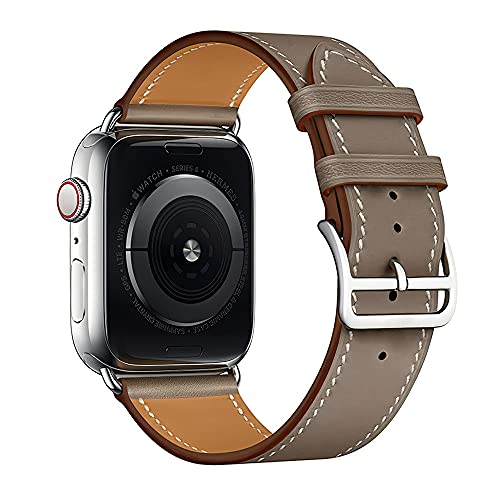 Sresrrw Pulseira de couro legítimo de substituição compatível com Apple Watch Single Tour de 42 mm,