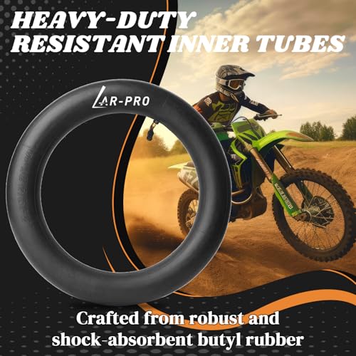 Image of AR-PRO (2-Pack) 2.50 /2.75-10 Dirt Bike Replacement Inner Tube Heavy Duty with TR-87 Bent Valve Stem, Compatible for Honda Crf50 /Xr50, Razor MX650 / MX500, Suzuki DRZ70 / JR50, Yamaha PW50