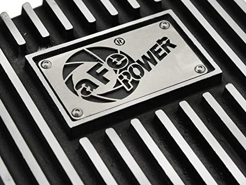 aFe Power COV Trans Pan 6R80 Ford Trucks, 09-15 2.7/3.5/5.0/6.2 Black Mach'd Fins Diff Covers 46-70172