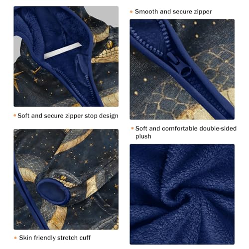 Snakes and Stars Toddler Fleece Jacket Girl Boys Hooded Fleece Jacket Coat Warm Outwear Zip-up 3-10T3