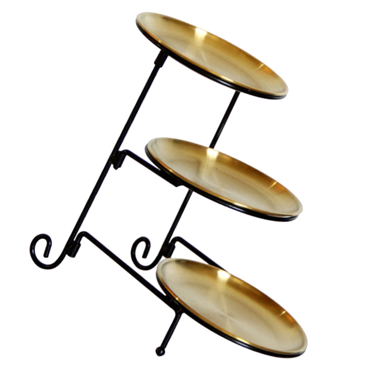 BESTYASH Alzatina 3 Livelli in Acciaio Inox Oro, per Frutta e Dolci | Portatile e Leggera, per Caramelle e Frutta Secca, Lavorazione Curata, per Picnic e Regalo
