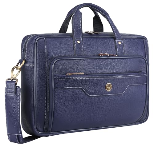WildHorn Leather Laptop Bag for Men – Fits up to 15.6-inch Laptop/MacBook | Padded Laptop Compartment | Carry Handles & Adjustable Strap | Dimensions: 16.0 x 3.5 x 11.5 inches