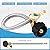 2 Pack 1/4" Inverted RV Propane Pigtail Hose with Gauge, 15inch RV Propane Hose Connector with Type 1/4" Inverted Male Flare Stainless Steel Braided for 5LB - 40LB Propane Tank Coming with Tape