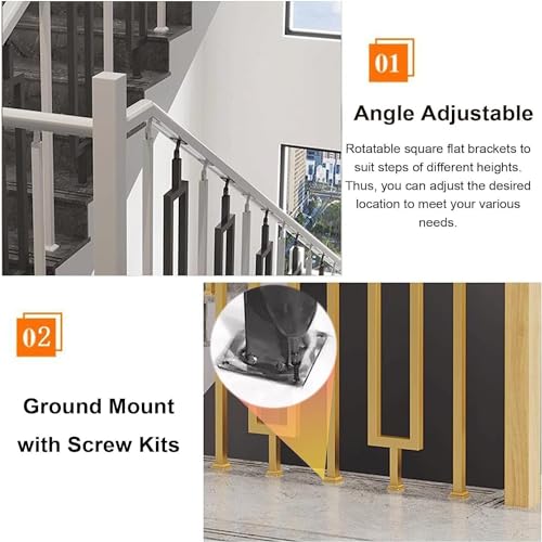Poteaux de garde-corps pour rampe d'escalier et terrasse extérieure en bois - Lot de 5 - 8