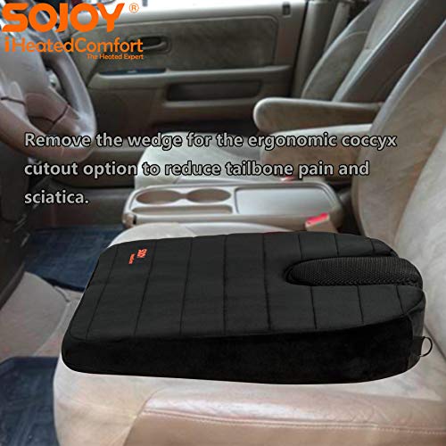 Sojoy Wedge Breathable Orthopedic Memory Foam Coccyx Support for Back Hip and Leg