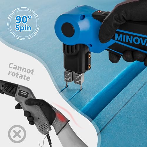 MINOVA 250W AC Rotatable Electric Hot Knife, 6 Blades Foam Cutter Cutting Tool Kit, Full-body Air Cooling System Foam Cutter with Heavy-Duty Case for EPP, EPS, XPS, EVA, EPE, PU, KT Board, Sponge - Image 2