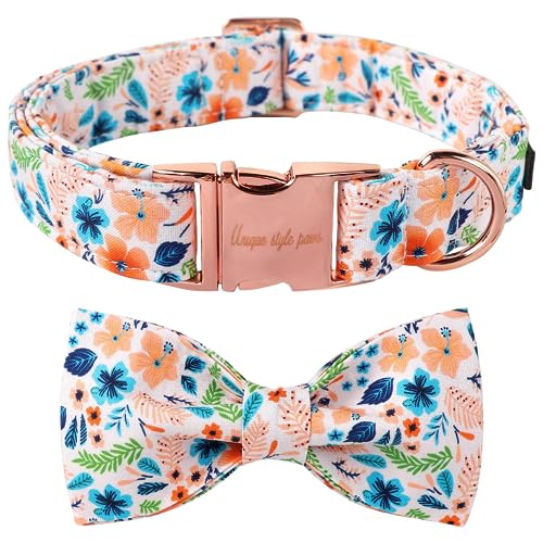 Unique style paws Dog Collar, Peach Flower Dog Collar