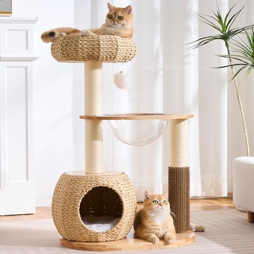 Árbol Moderno de Madera para Gatos Interior 38 in miniatura 1