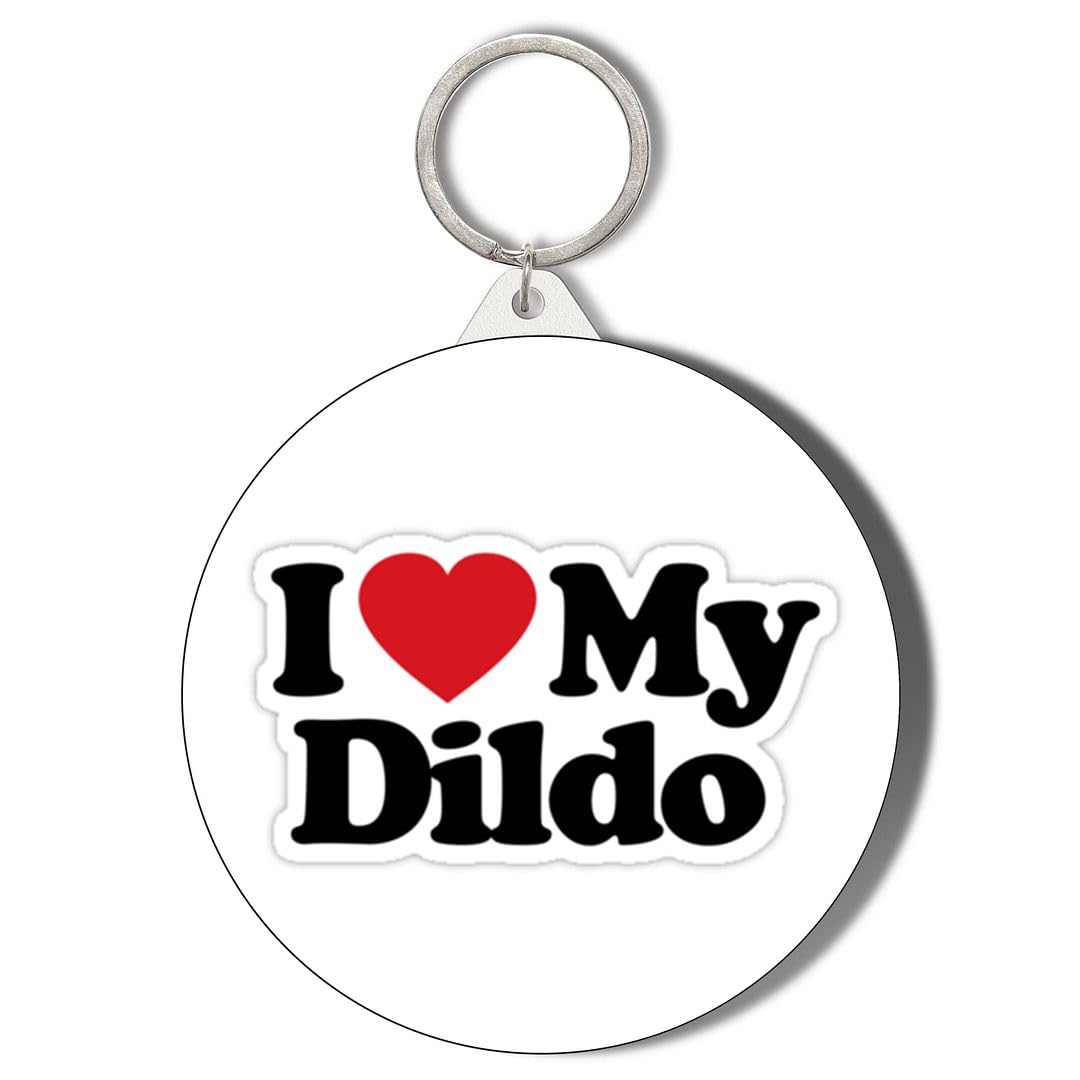 Gift Insanity White I Love My Dildo 45Mm Short Chain Mirror Keyring