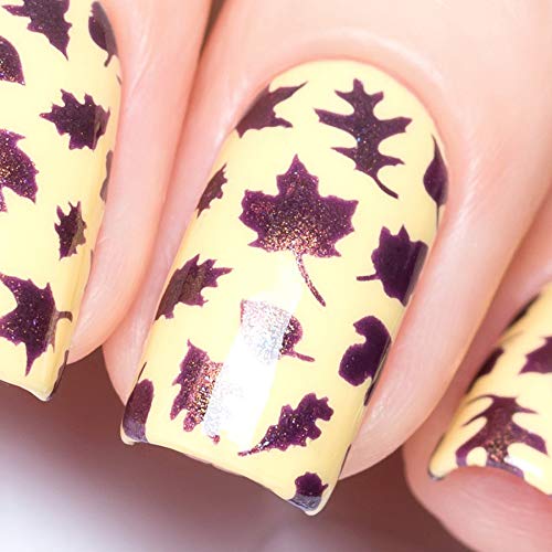 Whats Up Nails - Leaves Vinyl Stencils for Nail Art Design (1 Sheet, 12 Stencils)