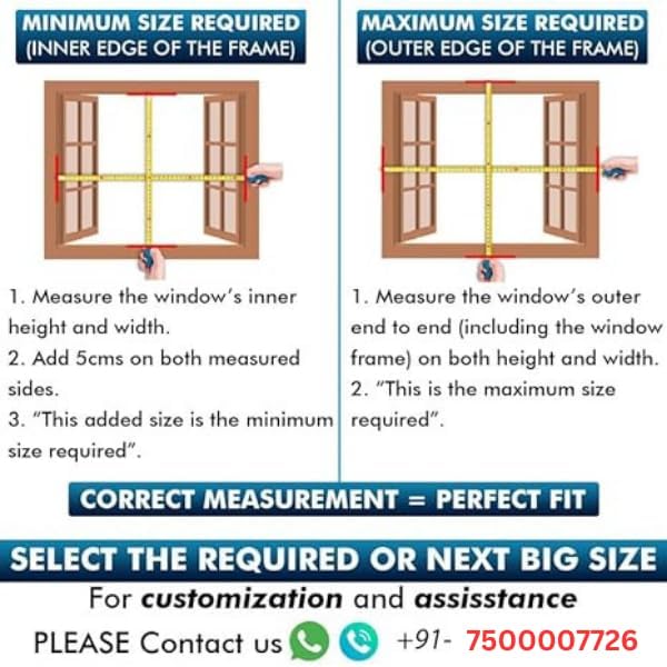 Image of Fiberglass Mosquito Net for Windows Colour - Black (Size - 6x7 ft, 72x84 Inch) Pre Stitched with Fastener Loop Tape on All Four Borders, Window /Door DIY Bug Insect Mesh, Ready to Use Net.