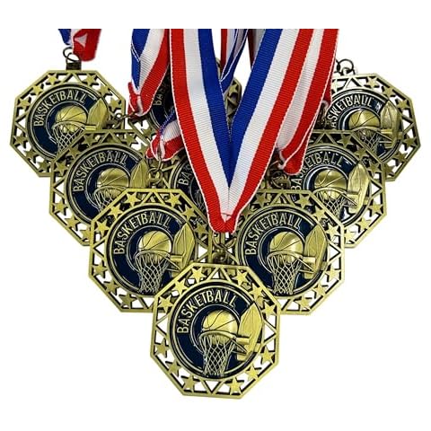 Express Medals Basketball Gold Medals with Ribbons Cover