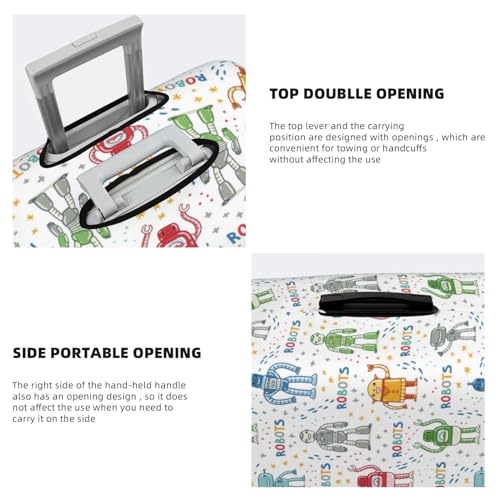 Travel Luggage Covers - Colorful robot Elasticity Suitcase Covers Protector for Luggage 18-32 Inch4