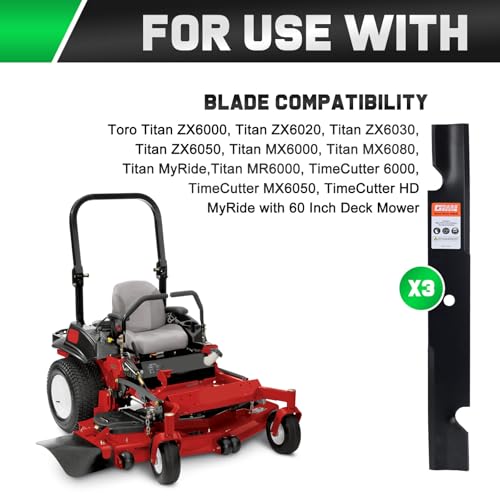 Image of Grasscool 115-9649-03 105-7718-03 Mower Blades Compatible with Toro Titan Timecutter Z Master Max ZX HD 6020 6050 6000 6030 6080 60 inch Zero Turn Mower Replace 115 9649 03p 133-2127